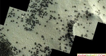 Sởn gai ốc vì phát hiện hàng trăm "con nhện đen" trên sao Hỏa